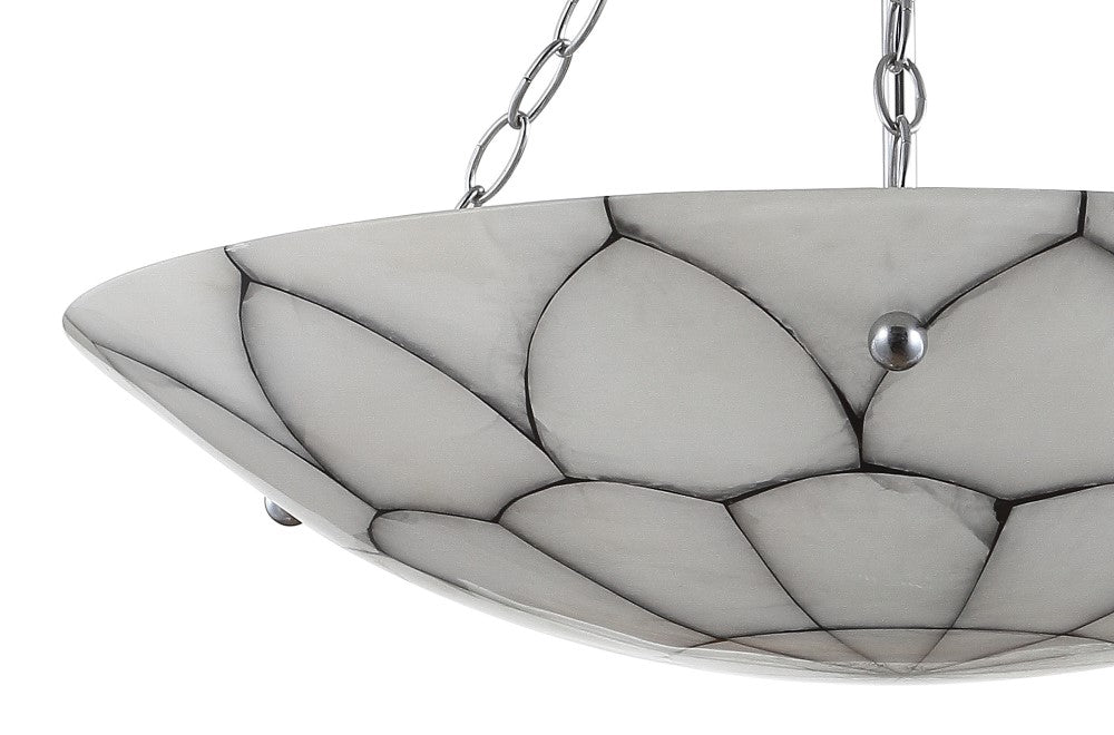 Linnet 23.5" Adjustable Marble/Metal LED Chandelier