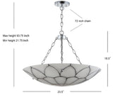 Linnet 23.5" Adjustable Marble/Metal LED Chandelier