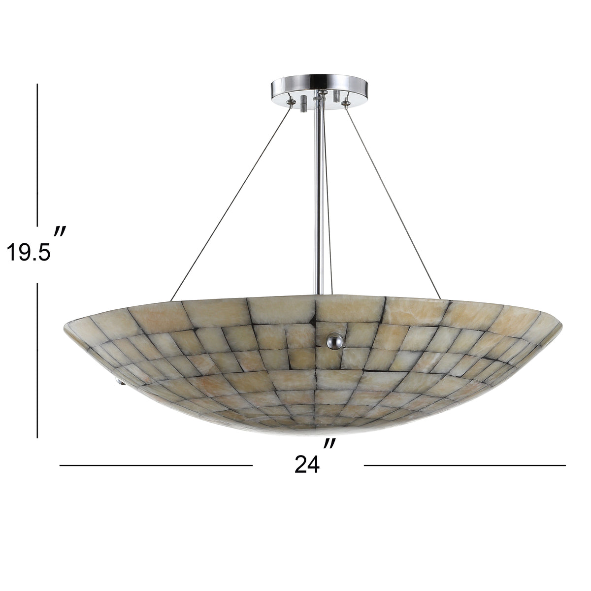 Lovebird 24" Marble/Metal LED Chandelier