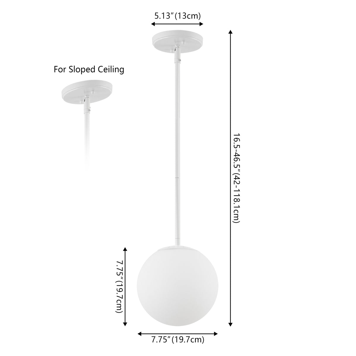 Elowen 7.75" Metal/Glass Globe LED Pendant