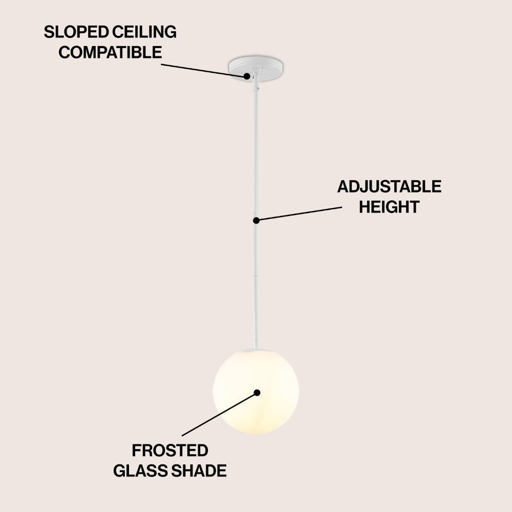 Elowen 7.75" Metal/Glass Globe LED Pendant