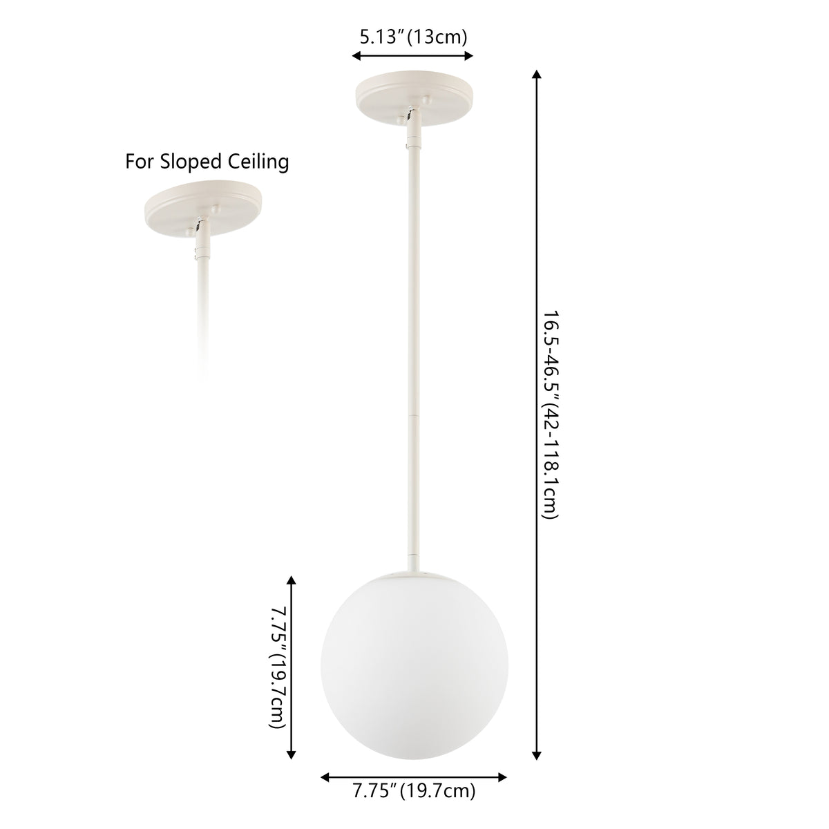 Elowen 7.75" Metal/Glass Globe LED Pendant