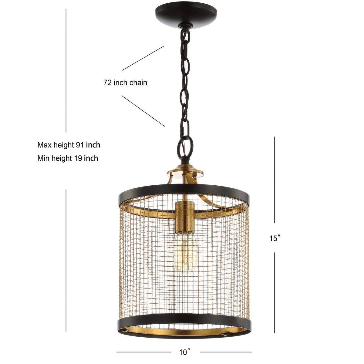 Lobelia 10" Lantern Metal LED Pendant