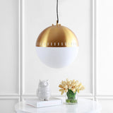 Mencken 15.75" Adjustable Iron/Glass Art Deco Mid-Century Globe LED Pendant