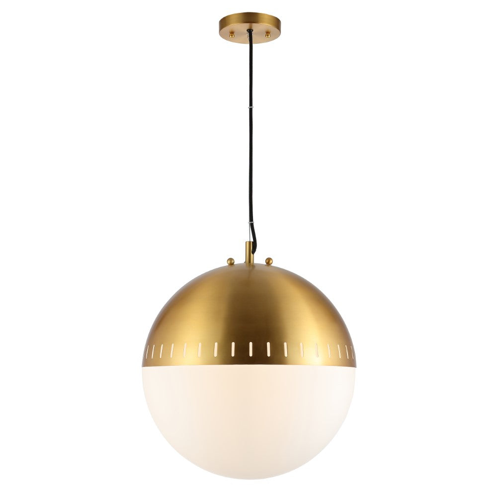 Mencken 15.75" Adjustable Iron/Glass Art Deco Mid-Century Globe LED Pendant