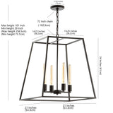 Kerouac 4-Light 21" Iron Modern Angled LED Chandelier