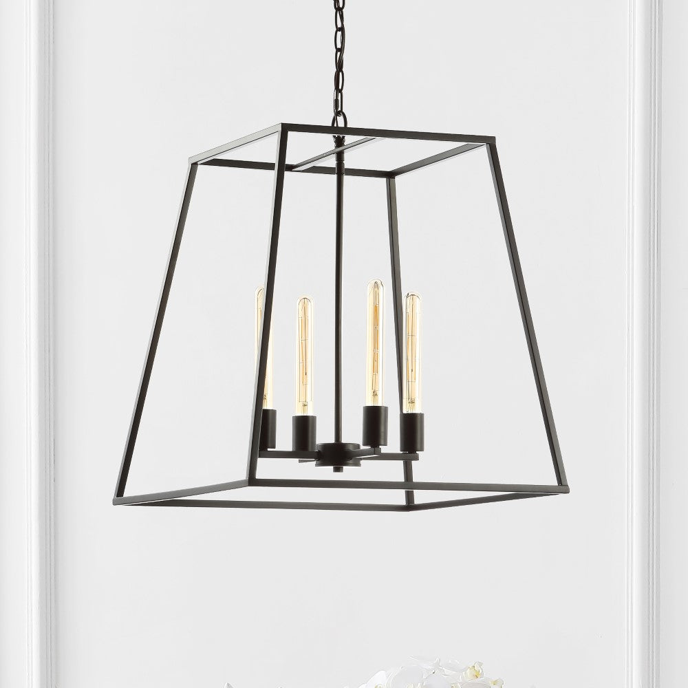 Kerouac 4-Light 21" Iron Modern Angled LED Chandelier