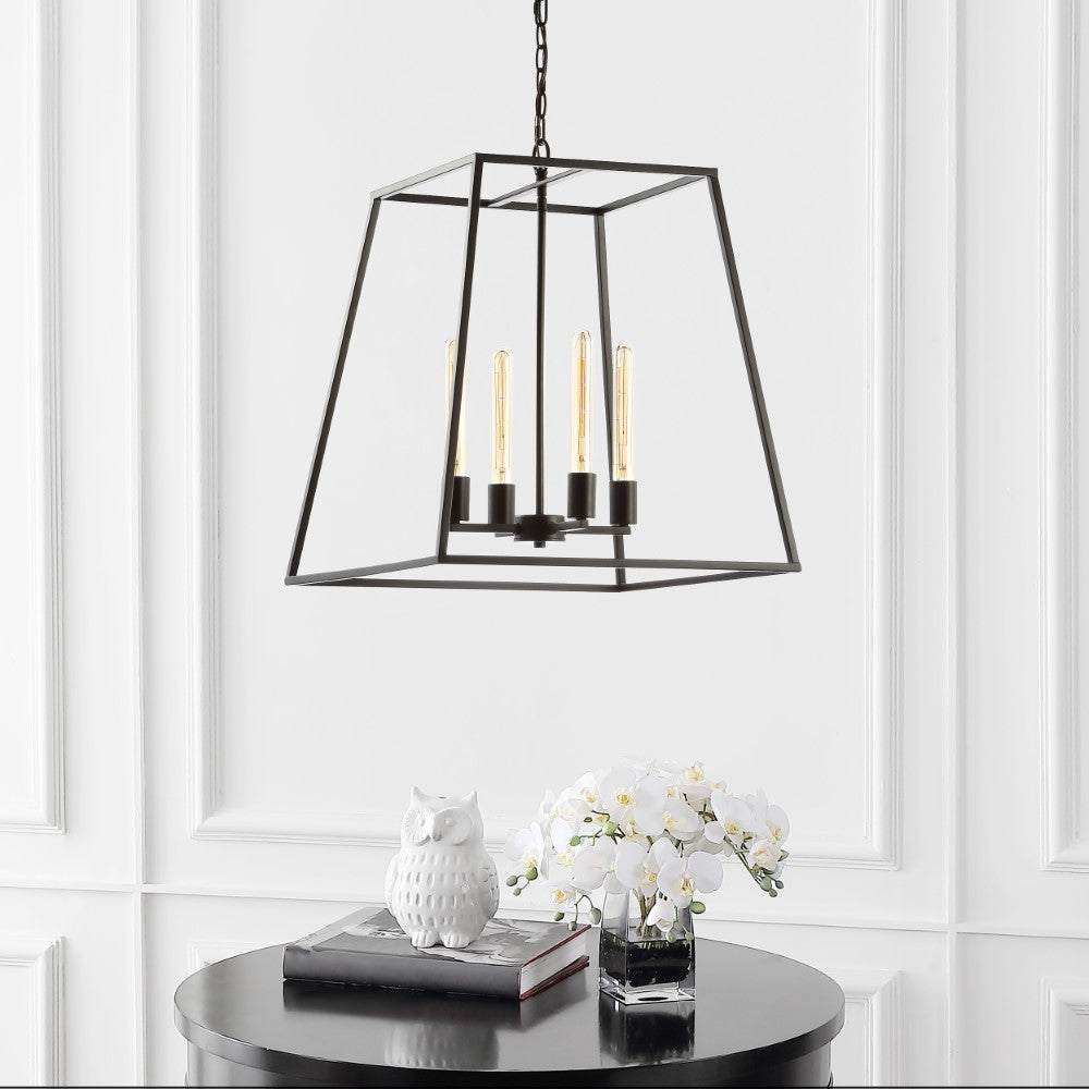 Kerouac 4-Light 21" Iron Modern Angled LED Chandelier