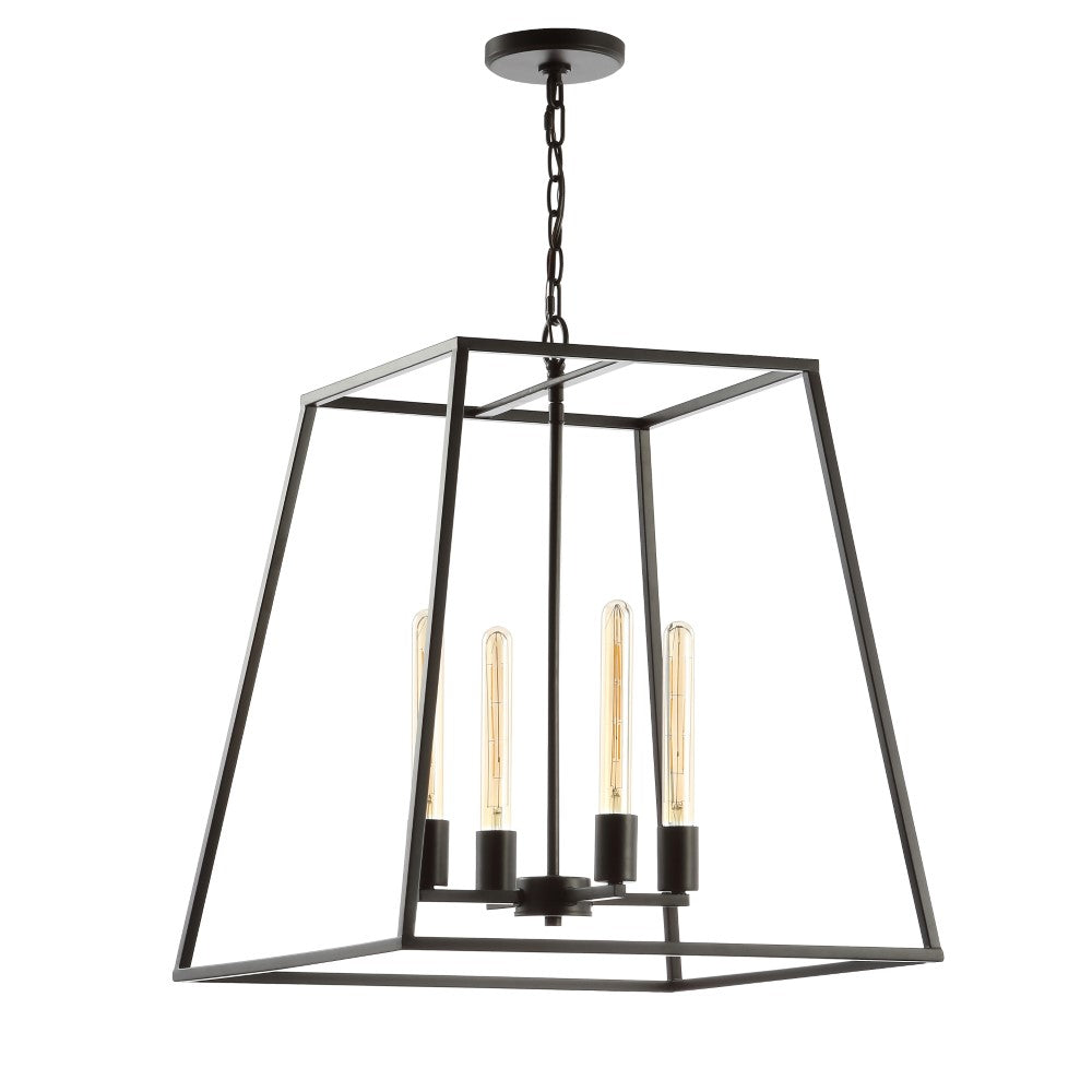 Kerouac 4-Light 21" Iron Modern Angled LED Chandelier
