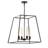 Kerouac 4-Light 21" Iron Modern Angled LED Chandelier