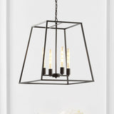 Kerouac 4-Light 21" Iron Modern Angled LED Chandelier
