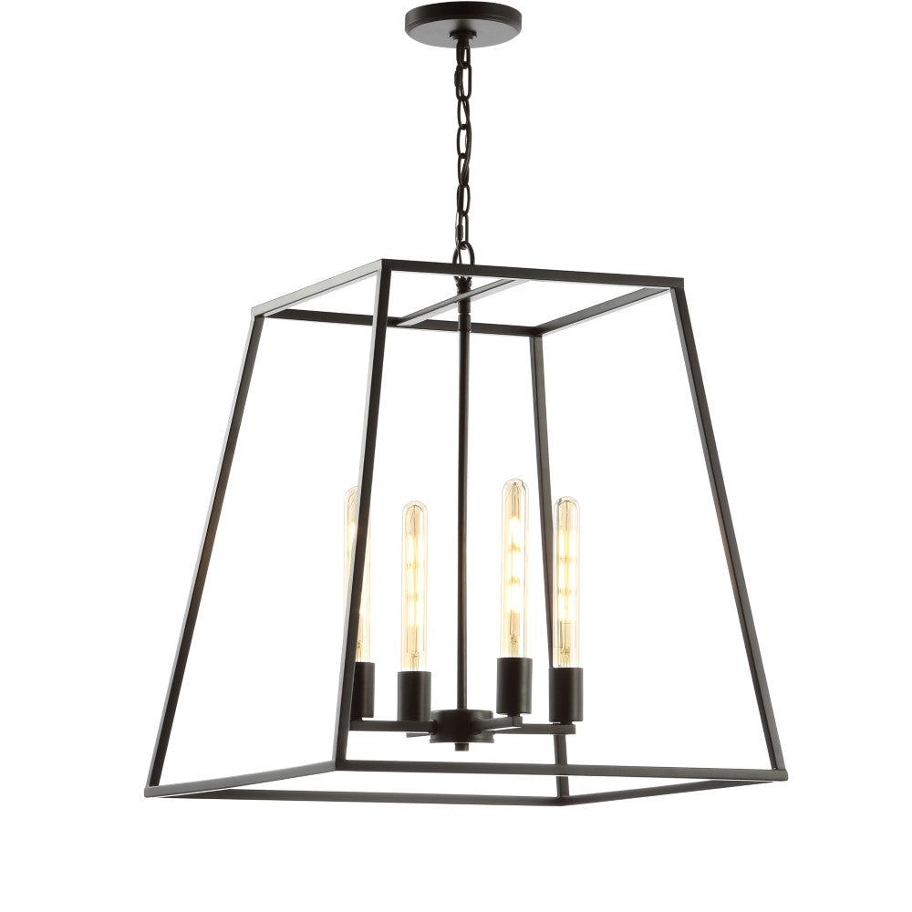 Kerouac 4-Light 21" Iron Modern Angled LED Chandelier