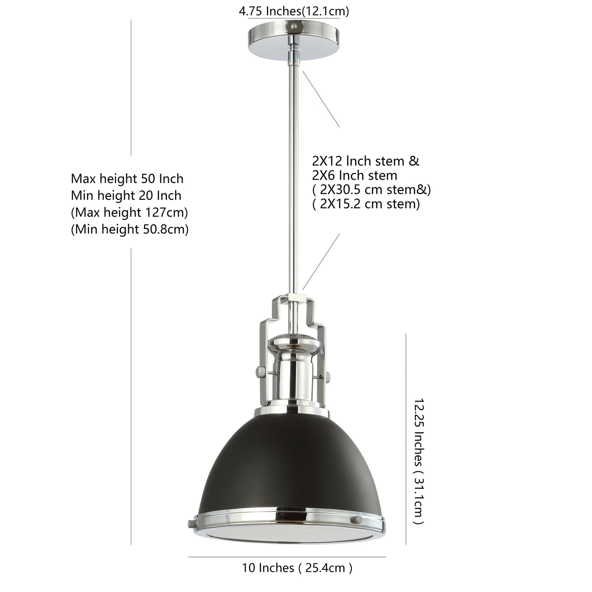 Patterson Adjustable Iron/Glass Vintage Classic LED Pendant