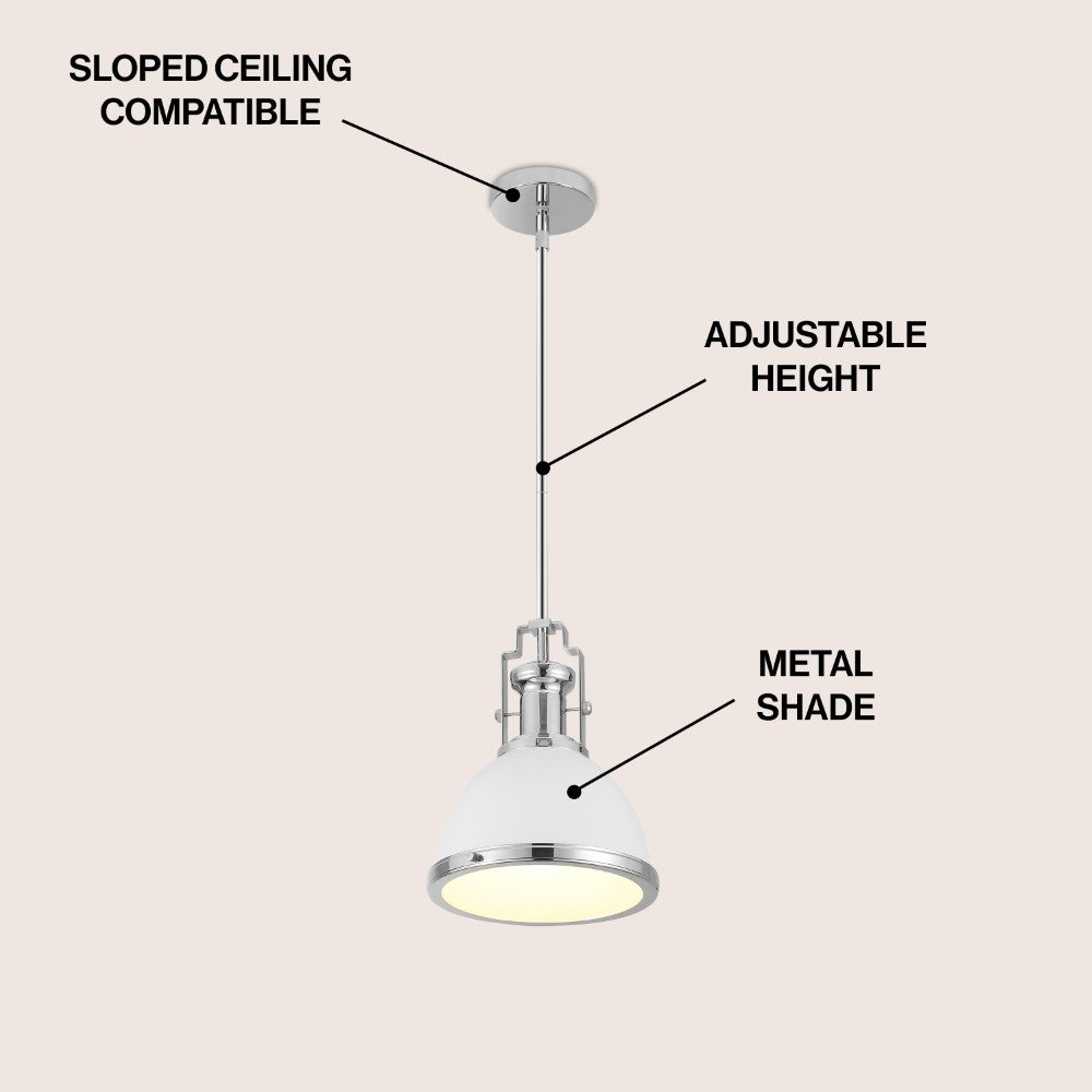 Patterson Adjustable Iron/Glass Vintage Classic LED Pendant