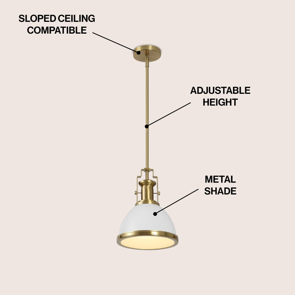 Patterson Adjustable Iron/Glass Vintage Classic LED Pendant