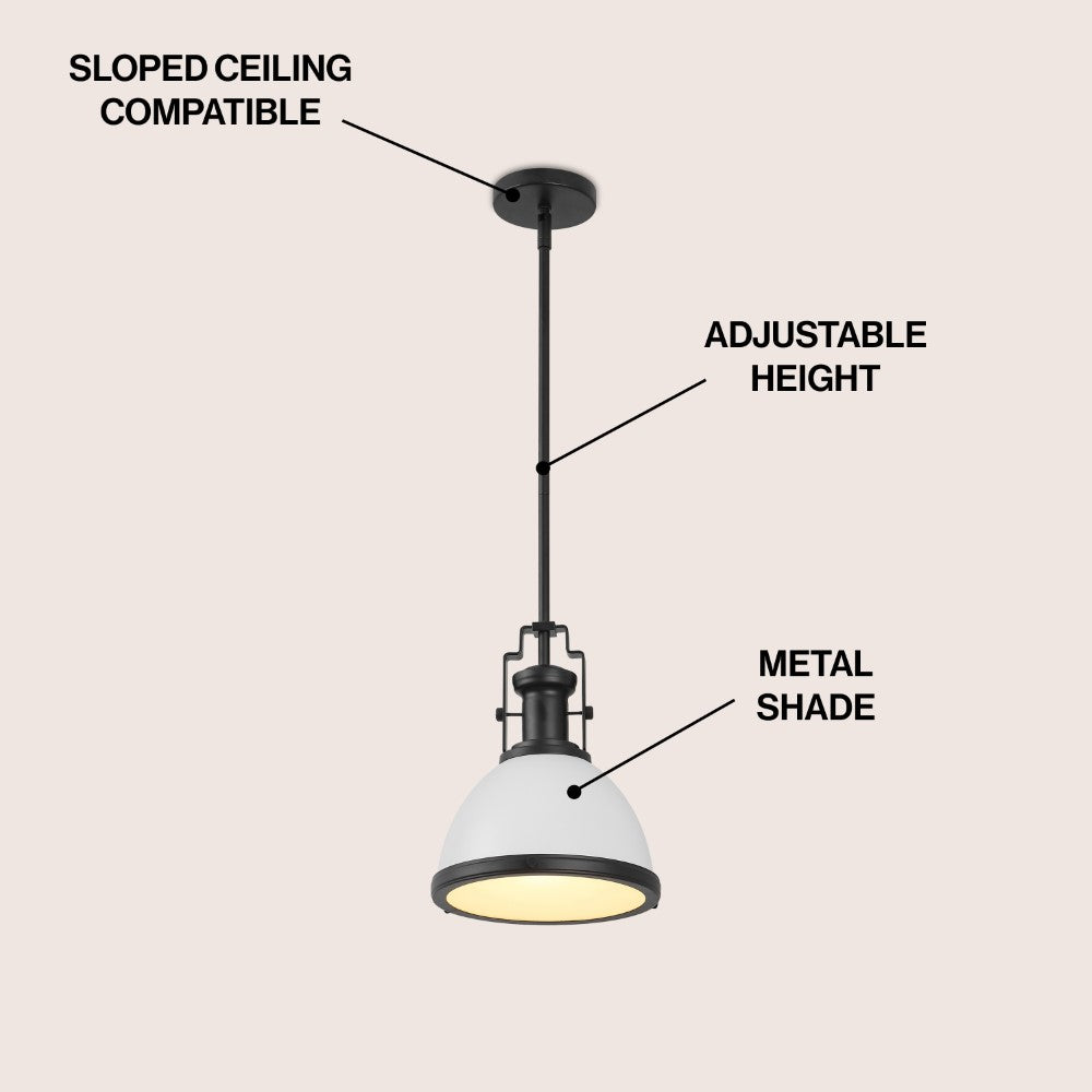 Patterson Adjustable Iron/Glass Vintage Classic LED Pendant