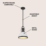 Patterson Adjustable Iron/Glass Vintage Classic LED Pendant
