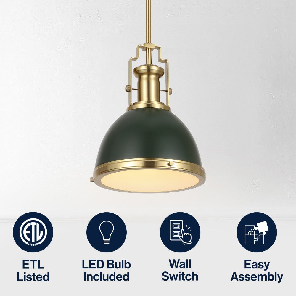 Patterson Adjustable Iron/Glass Vintage Classic LED Pendant