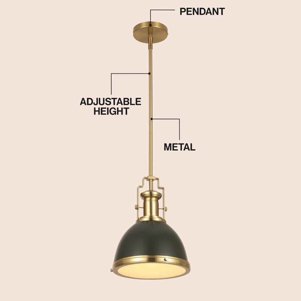 Patterson Adjustable Iron/Glass Vintage Classic LED Pendant
