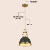 Patterson Adjustable Iron/Glass Vintage Classic LED Pendant