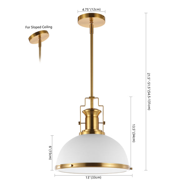 Dimension Image Brass Gold/White / 13''