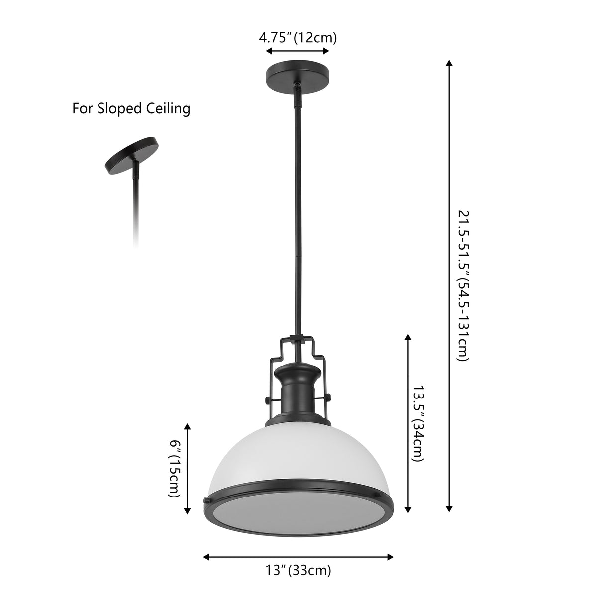 Patterson Adjustable Iron/Glass Vintage Classic LED Pendant