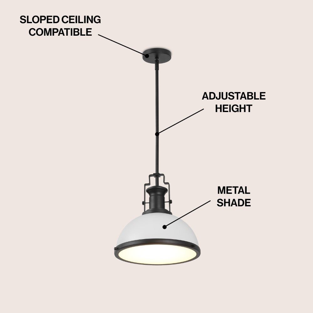 Patterson Adjustable Iron/Glass Vintage Classic LED Pendant