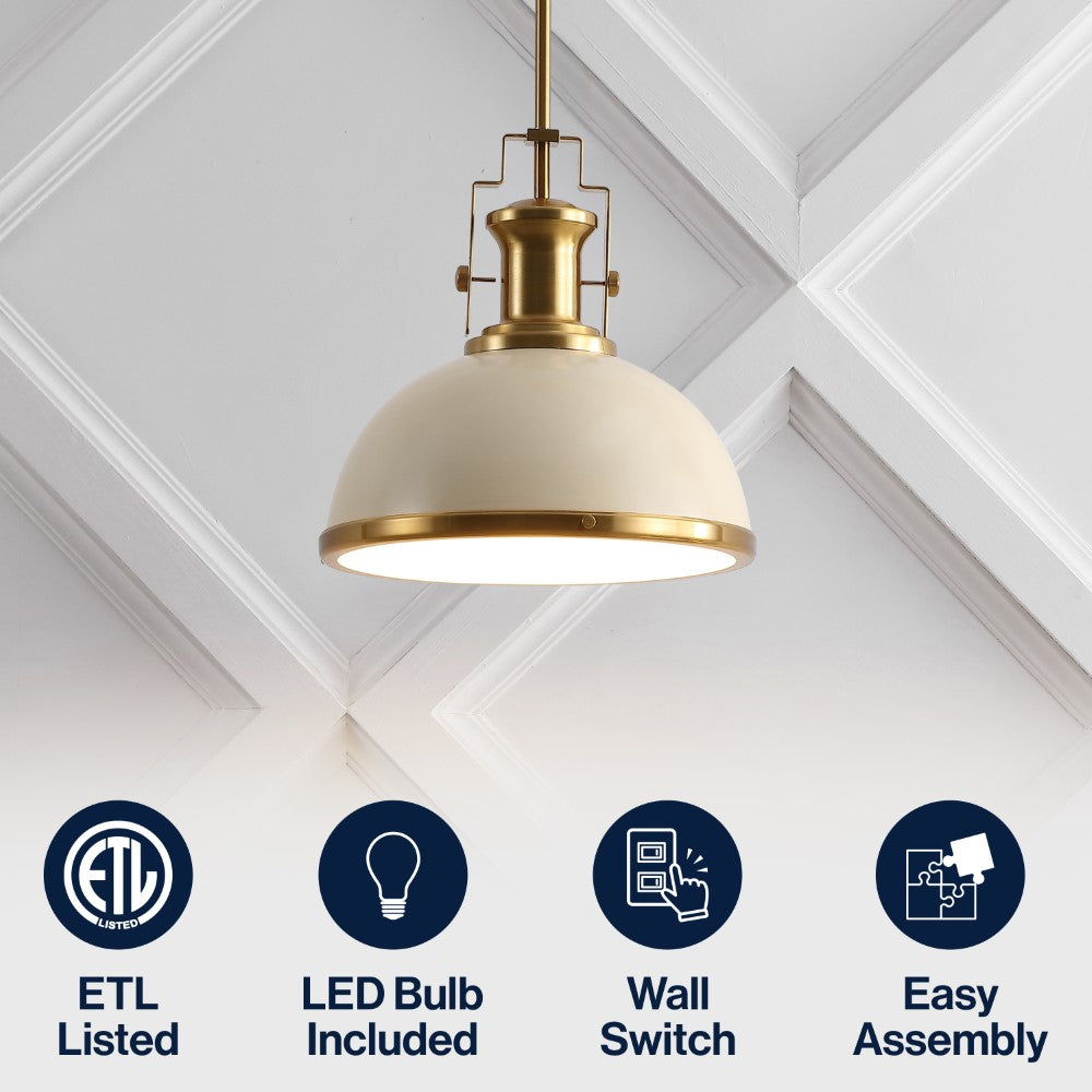 Patterson Adjustable Iron/Glass Vintage Classic LED Pendant