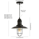 Updike 12" Adjustable Iron/Glass Cage Light LED Pendant