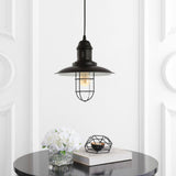 Updike 12" Adjustable Iron/Glass Cage Light LED Pendant