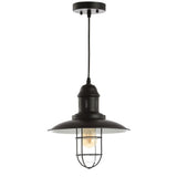 Updike 12" Adjustable Iron/Glass Cage Light LED Pendant