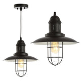 Updike 12" Adjustable Iron/Glass Cage Light LED Pendant
