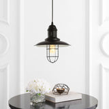 Updike 12" Adjustable Iron/Glass Cage Light LED Pendant