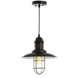 Updike 12" Adjustable Iron/Glass Cage Light LED Pendant