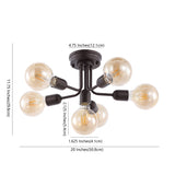 Johnathan 20" Globe Farmhouse Modern Iron Bistro LED Semi Flush Mount