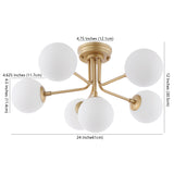 Dawn Parisian 24" Globe Modern Industrial Iron Bistro LED Semi Flush Mount