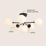 Dawn Parisian 24" Globe Modern Industrial Iron Bistro LED Semi Flush Mount