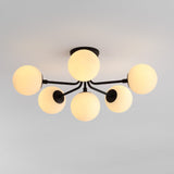 Dawn Parisian 24" Globe Modern Industrial Iron Bistro LED Semi Flush Mount