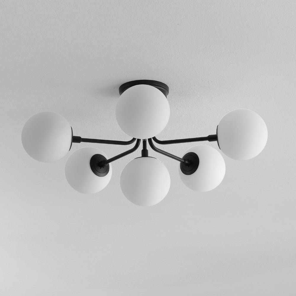 Dawn Parisian 24" Globe Modern Industrial Iron Bistro LED Semi Flush Mount