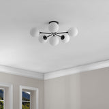 Dawn Parisian 24" Globe Modern Industrial Iron Bistro LED Semi Flush Mount