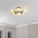 Dawn Parisian 24" Globe Modern Industrial Iron Bistro LED Semi Flush Mount