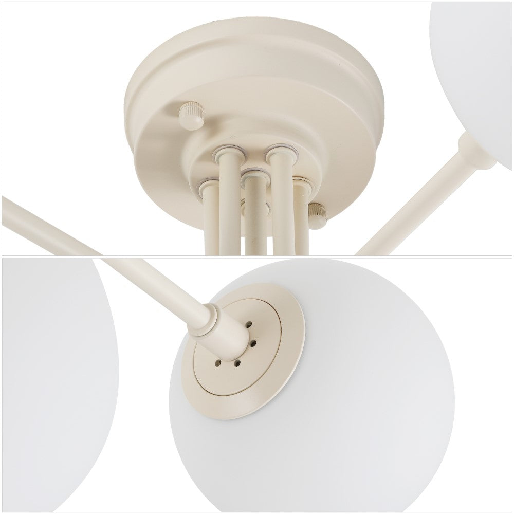 Dawn Parisian 24" Globe Modern Industrial Iron Bistro LED Semi Flush Mount