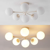 Dawn Parisian 24" Globe Modern Industrial Iron Bistro LED Semi Flush Mount