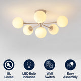 Dawn Parisian 24" Globe Modern Industrial Iron Bistro LED Semi Flush Mount