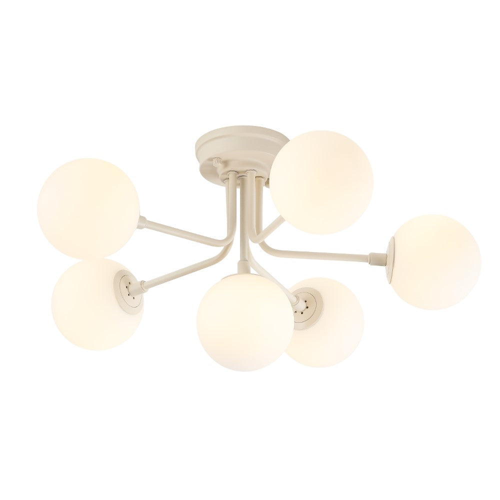 Dawn Parisian 24" Globe Modern Industrial Iron Bistro LED Semi Flush Mount