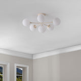 Dawn Parisian 24" Globe Modern Industrial Iron Bistro LED Semi Flush Mount