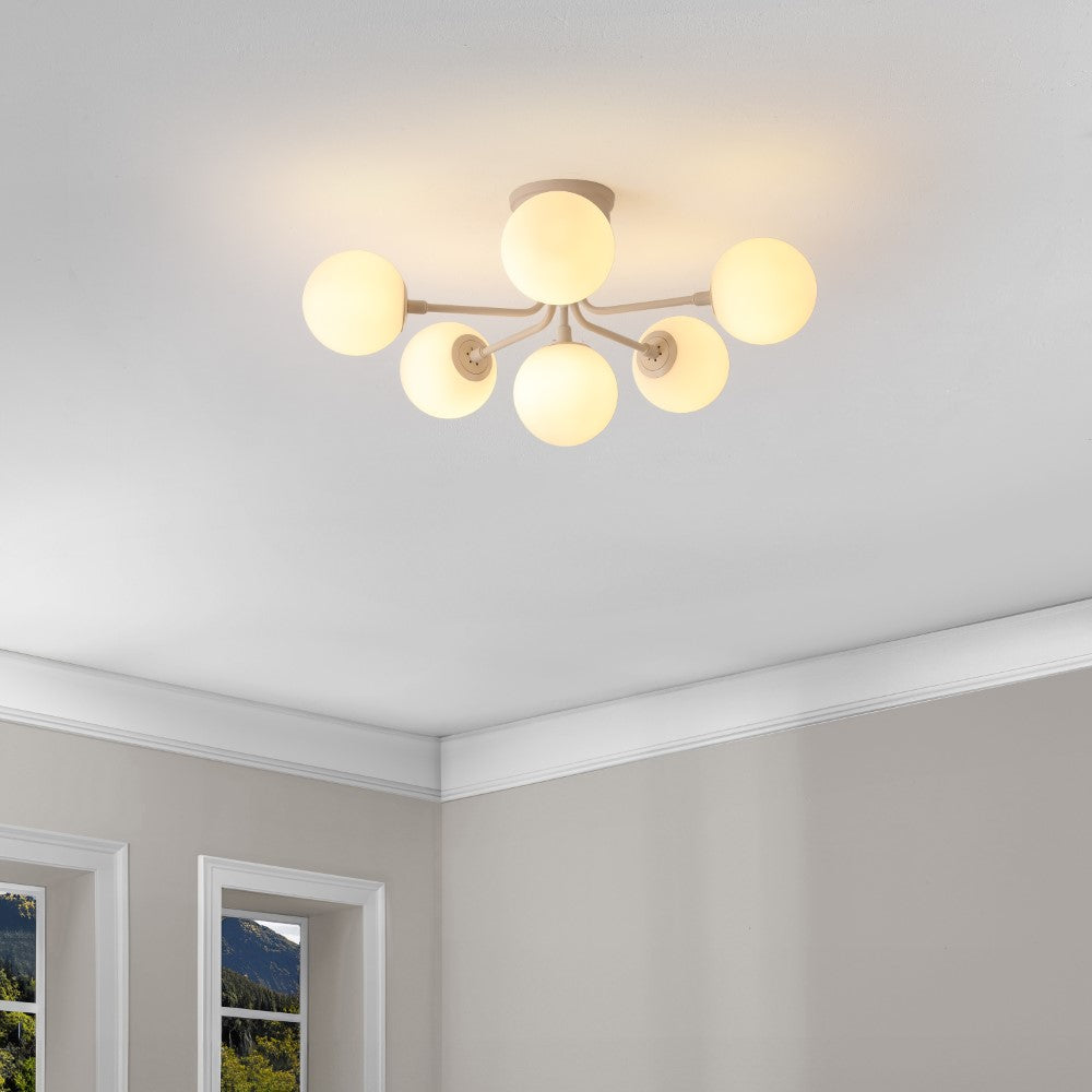 Dawn Parisian 24" Globe Modern Industrial Iron Bistro LED Semi Flush Mount