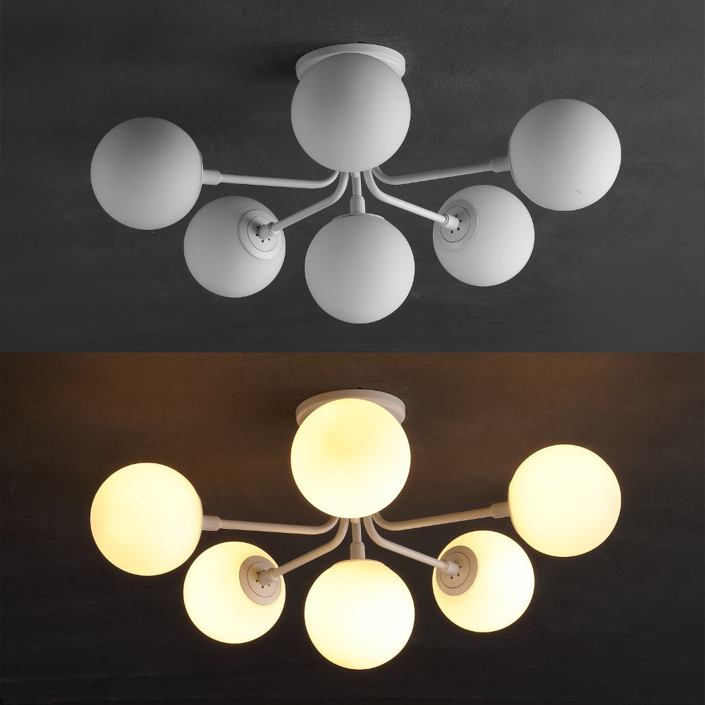 Dawn Parisian 24" Globe Modern Industrial Iron Bistro LED Semi Flush Mount