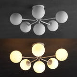 Dawn Parisian 24" Globe Modern Industrial Iron Bistro LED Semi Flush Mount