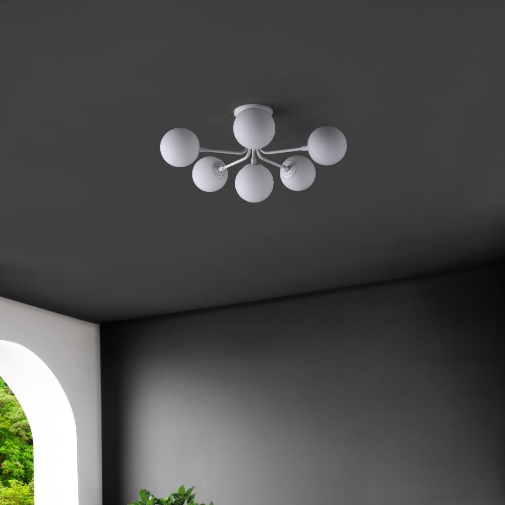 Dawn Parisian 24" Globe Modern Industrial Iron Bistro LED Semi Flush Mount